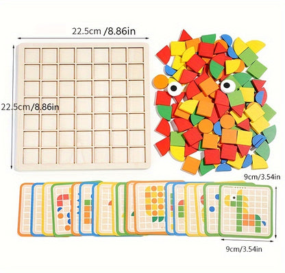 Mosaic 3d Three-dimensional Jigsaw Puzzle, Baby Desktop Game, Training Logical Thinking Concentration, Children's Wooden Early Education Puzzle Board Building Blocks Toys Halloween, Christmas Gift