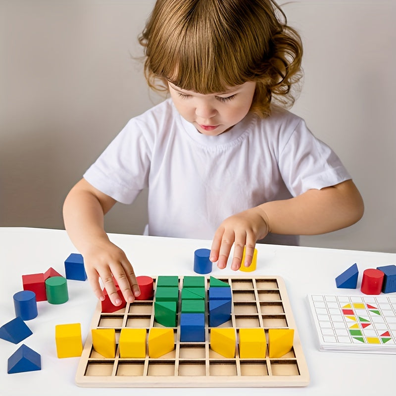 Wooden Creative Splicing Building Blocks Puzzle, Teaching Aids, Children's Early Education